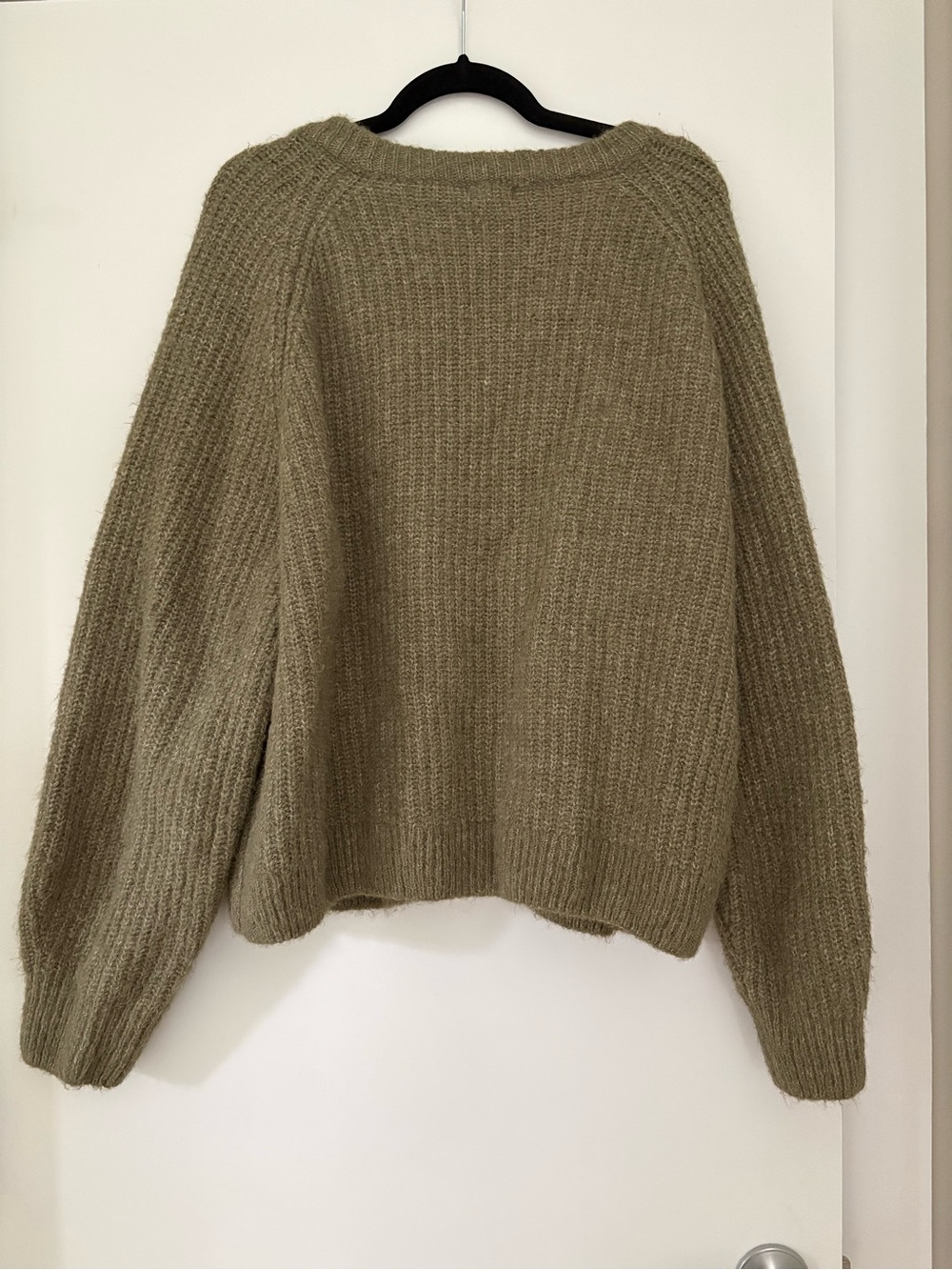 Cost Plus World Market Olive Green Ribbed Button-Up Cardigan - Picture 4 of 6